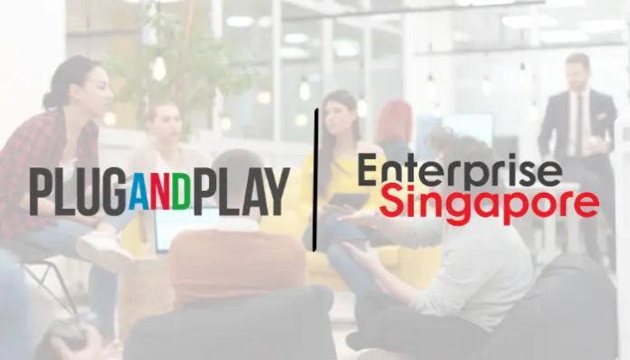 Logos of Plug and Play and Enterprise Singapore reflecting partnership
